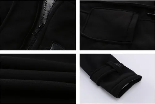Vista 7 de Annystore Abrigo largo de lana con capucha y bolsillos para mujer