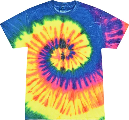 Vista 3 de Colortone Camisetas de teñido anudado de araña para hombres y mujeres, camisetas unisex de manga corta con teñido anudado para adultos Blaze