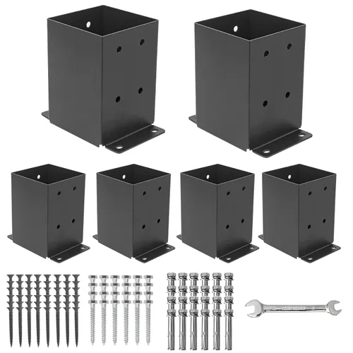 Vista 13 de 4 anclajes de poste de 6 x 6 pulgadas (tamaño interior de 5.6 x 5.6)