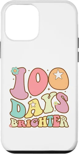 Vista 16 de 100 Days Brighter Happy 100th Day of School Groovy Kids Girl Case for iPhone XR