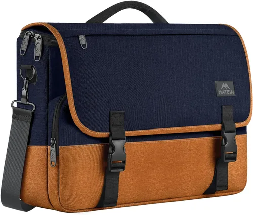 Vista 36 de MATEIN Bolsa tipo mensajero para hombres, mochila escolar para adolescentes, ligera de 17.3 pulgadas, maletín para laptop grande, bolsa cruzada
