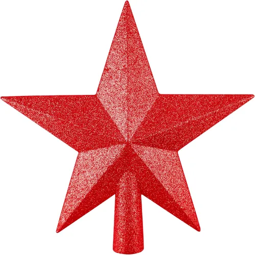 Vista 8 de FEPITO - Estrella de purpurina de 4.3 pulgadas, mini adorno para la punta del árbol de Navidad, pequeño adorno de árbol de Navidad inastillable