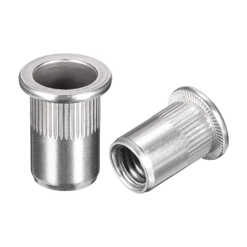Vista 11 de uxcell M3 304 Tuercas de remache de acero inoxidable Inserto de cabeza plana 10 PC