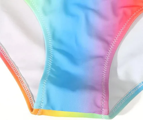 Vista 4 de SPDJUMPER Bikini de cintura alta para mujer, traje de baño de dos piezas con estampado floral