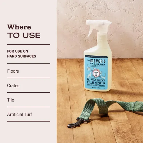 Vista 6 de Mrs. MEYER'S Clean Day Limpiador multisuperficie para mascotas, aroma a hoja de coco, 16 onzas