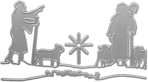 Vista 3 de Troqueles de corte de pastores de metal, troqueles para el día del padre, animales, Navidad, hombre y mujer, plantillas en relieve, molde