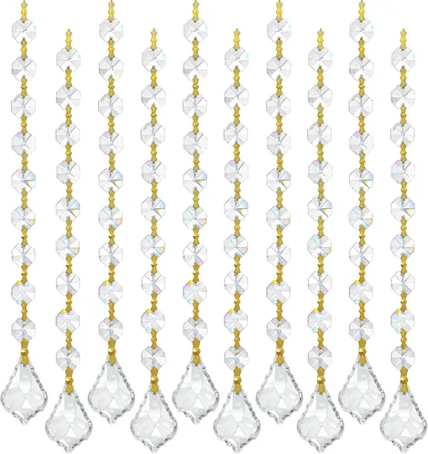 Vista 13 de Atrapasoles de cristal de 7 chakras, adornos de prismas de cristal colgantes con cuentas de arcoíris de 0.787 pulgadas para ventana, jardín