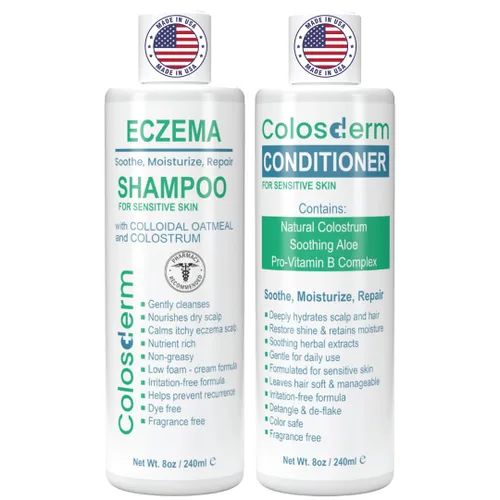 Vista 10 de Eczema Cream Gel de baño para piel sensible para mujeres y hombres, gel de baño hidratante con calostro y avena coloidal, limpiador suave para piel