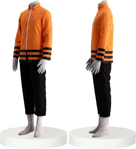 Vista 3 de MRHALLACG MYCOS 7th Nanadaime Orange Ninja Jacket Cosplay trajes de disfraz para niños grandes adultos festival realizar Halloween