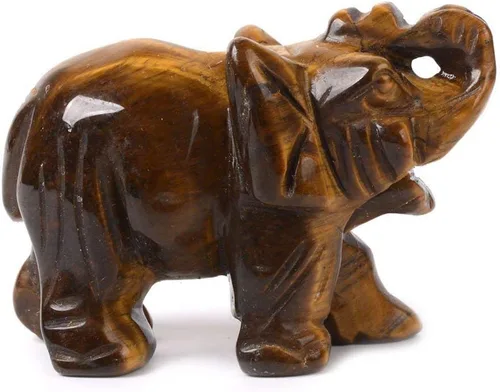 Vista 13 de Angelstones Piedra de sangre africana natural tallada con piedras preciosas de elefante curativo de cristal de guardián, estatua de figurilla