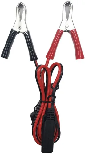 Vista 4 de Clips SAE a Cocodrilo – Abrazadera de cargador de batería de 2 pies, cable de extensión de cargador de goteo de 12 V-24 V, cable de extensión