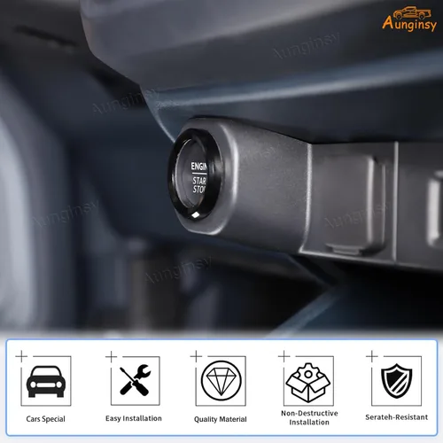 Vista 5 de Aunginsy Cubierta de anillo para decoración de arranque de motor de automóvil compatible con Ford Maverick 2022 2023 2024 de aluminio para botón