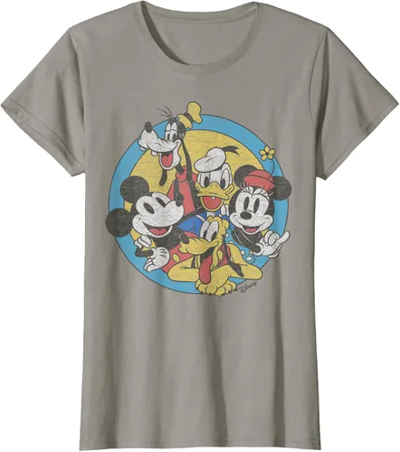 Vista 33 de Disney Camiseta retro de Mickey and Friends Group Shot