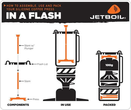 Vista 6 de Jetboil - Cafetera de prensa francesa de silicona para estufas de camping, tamaño regular