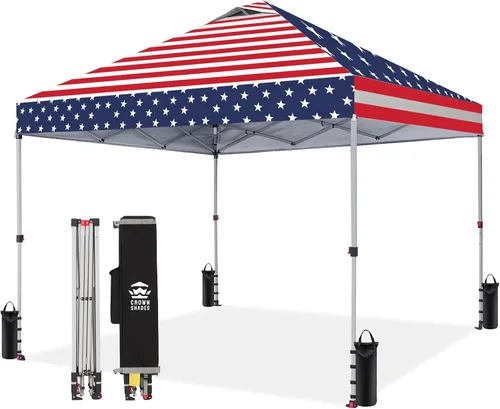 Vista 22 de CROWN SHADES Toldo desplegable de 8 x 8 pulgadas, tienda de campaña de playa con instalación CenterLok de un empuje, parasol fácil para exteriores