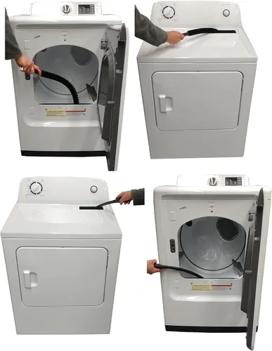 Vista 2 de Accesorio de vacío para ventilación de secadora, herramienta de limpieza de grietas para secadora de ropa, cepillo trampa de pelusa con manguera