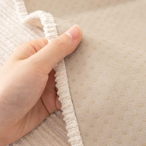 Vista 9 de OKYUK Funda de sofá de felpilla suave antideslizante para sofá seccional, funda para sofá, funda de sofá a rayas con textura, lavable, protector