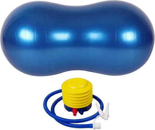 Vista 8 de Bola de maní antiestallido PVC grueso 35.4 x 17.7 pulgadas, ejercicio de equilibrio con bomba de aire para niños, embarazo, yoga, gimnasio en casa