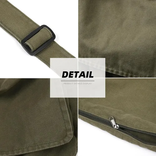 Vista 3 de ChuLian Bolsa de mensajero para mujeres y hombres, de lona, bolsa de viaje, estilo hobo, casual, bandolera, bolsa de hombro