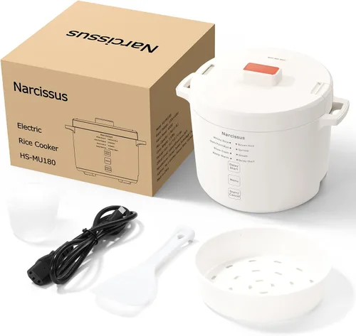 Vista 7 de Narcissus Arrocera de 3.5 tazas para 1-3 personas, multifuncional para arroz, avena, quinua, cocción lenta, vapor, cocina arroz y plato de vapor