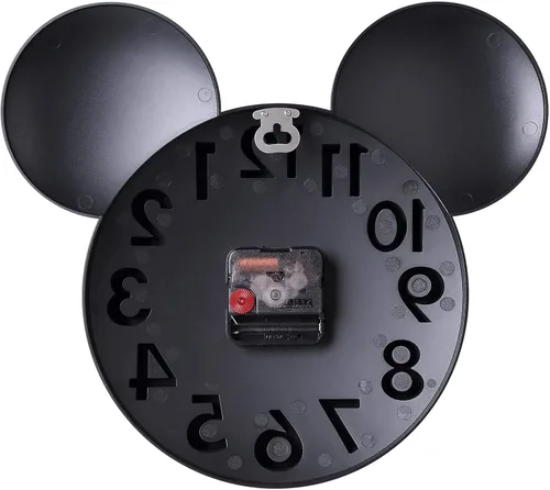 Vista 2 de Reloj de pared con diseño de Mickey Mouse y números en 3D, de la marca LOCOMO