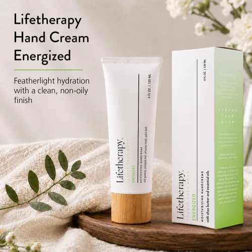 Vista 2 de Lifetherapy Crema de manos hidratante Crema de manos y uñas de aceite de oliva de rápida absorción no grasa (energizada)