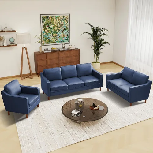 Vista 36 de Kingfun Sofá en Forma de L de 88", Sofá Seccional de Chenilla, Sofás Modernos de Mediados de Siglo con Marco de Madera Maciza para Sala de Estar