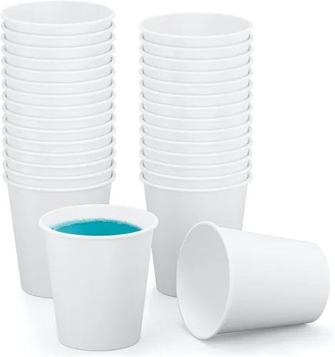 Vista 9 de VITVITI Paquete de 30 vasos para enjuague bucal de baño, taza de papel desechable de café de 3.7 onzas, taza pequeña para enjuague bucal/bebidas