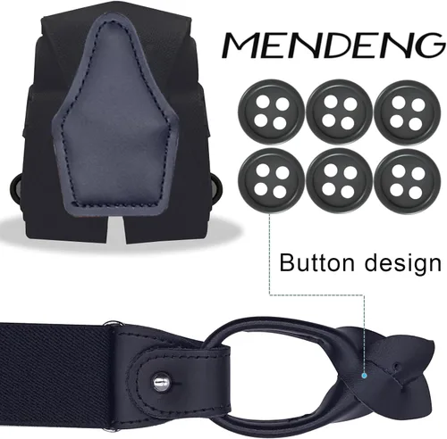 Vista 16 de MENDENG Tirantes de gancho giratorio de bronce vintage con 4 tirantes ajustables para hombre