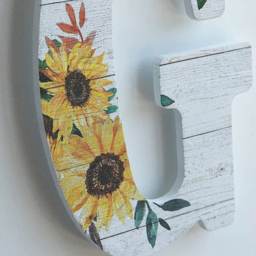 Vista 7 de COLLECTIVE HOME - Letras de madera de 12 pulgadas para decoración de pared, letrero rústico de pared, letreros decorativos para colgar, número