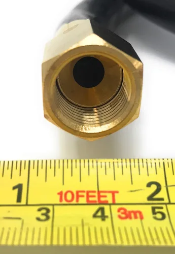 Vista 3 de Conjunto de manguera regulador de gas propano LP de 6 'conector de montaje de manguera de flare de 3/8 "x 3/8" macho NPT [910-088]