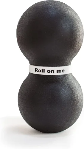 Vista 3 de Roller Fitness Infinity Roller, rodillo de espuma de maní, rodillo grande de ejercicio de doble bola de masaje de 8 pulgadas (negro - firme)