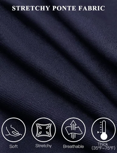 Vista 3 de Tapata - Pantalones de vestir con corte de bota para mujer pantalones con bolsillos altos pequeños para oficina trabajo negocios y uso casual de 28