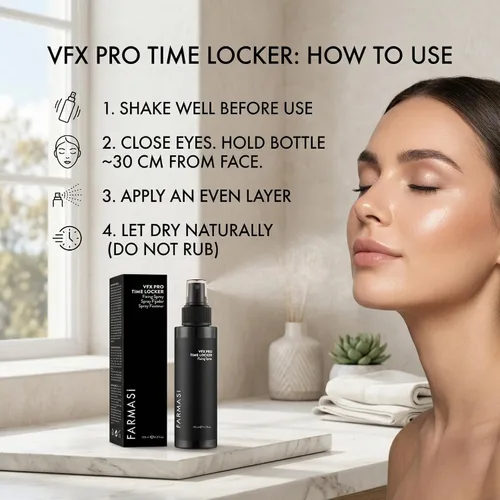 Vista 4 de FARMASI Makeup Time Locker, spray fijador de maquillaje de larga duración, sin aceite, ligero, revitaliza todo el día, acabado natural, 4.2 onzas