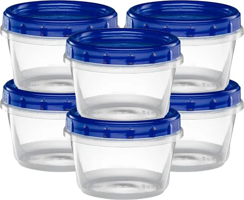 Vista 10 de ELEGANT DISPOSABLES Recipientes pequeños para almacenamiento de alimentos, tapa roscada, reutilizable, apilable, a prueba de fugas, herméticos