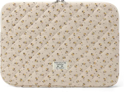 Vista 19 de Funda acolchada para laptop de 15 a 15.6 pulgadas, bonita funda protectora acolchada para computadora portátil con estampado floral para MacBook