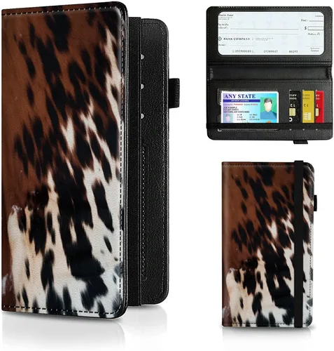 Vista 12 de Funda para chequera para hombres y mujeres, cartera de cuero RFID con ranuras para tarjetas de crédito, soporte de cheques duplicados personales