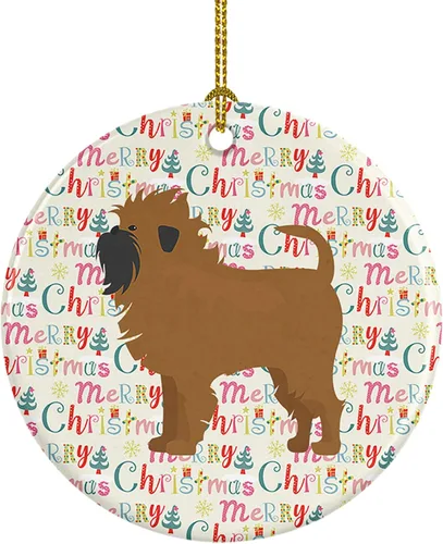 Vista 56 de Caroline's Treasures Abyssinian Sand Terrier - Adorno de cerámica para colgar en el árbol de Navidad, para el hogar, Navidad, fiestas, regalo, 3