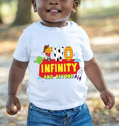 Vista 3 de Camisa de segundo cumpleaños de juguete de historia, dos infinitos y más allá, camisa de segundo cumpleaños para niño pequeño, buzz lightyear