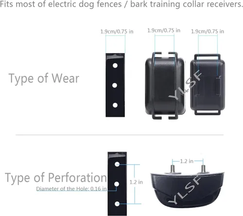 Vista 2 de Correa de collar para perros ETPET para la mayoría de receptores de collar de entrenamiento electrónico: Correa de TPU para mascotas, ajustable