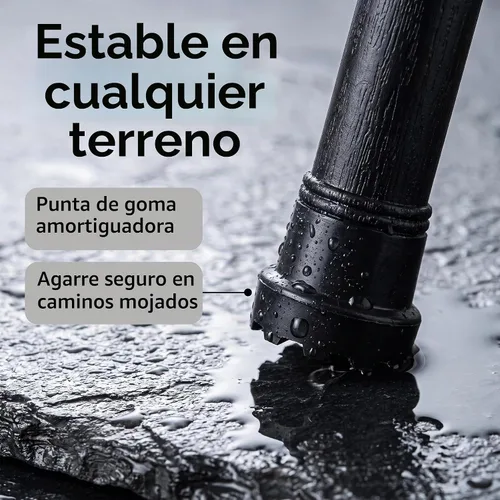 Vista 4 de Bastón de senderismo para montaña, negro, para hombres y mujeres, 89 cm