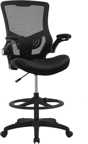 Vista 7 de BestOffice Silla de dibujo alta Negro Silla de oficina ergonómica