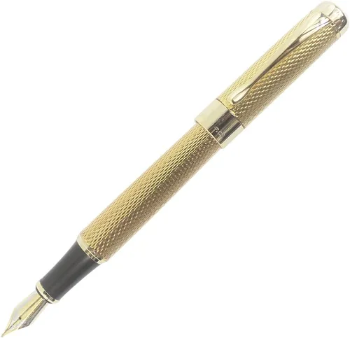 Vista 10 de Gullor Jinhao 18KGP - Pluma estilográfica de punta media con convertidor de tinta, color negro