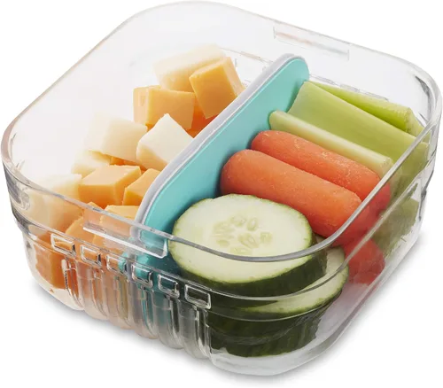 Vista 8 de PackIt Mod Snack Bento Recipiente de almacenamiento de alimentos, verde menta (paquete de 2)