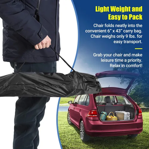 Vista 10 de AsterOutdoor - Silla plegable de campamento acolchada con portavasos grandes, organizador lateral y bolsillo trasero para exteriores, campamento