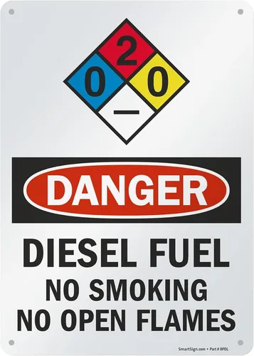 Vista 6 de SmartSign Letrero NFPA "Danger - Combustible Diesel, No Smoking No Open Flames" Aluminio de 7" x 10
