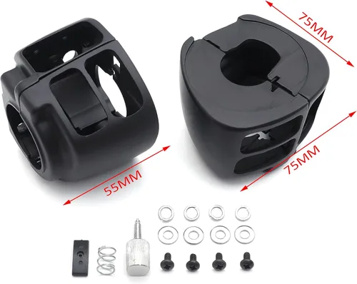 Vista 2 de Para 2009-2013 Harley Davidson Dyna/Sportsters/Softail/V-Rod/Touring Switch Carcasas Cubierta Negro [P/N: MT265-010-BK]