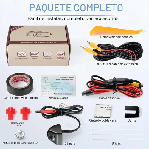 Vista 6 de LivTee Cámara frontal/de respaldo, cámara inversa, ultra gran angular HD de día y noche, cámara de visión trasera para automóvil, SUV, camioneta