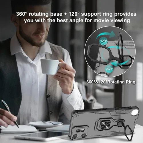 Vista 3 de Funda para Nothing CMF Phone 2 Pro, funda de teléfono a prueba de golpes, de grado militar, funda personalizada resistente con soporte de metal