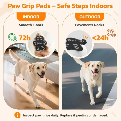 Vista 7 de Protección antideslizante para patas de perro para perros mayores, almohadillas para patas de perro con tracción, almohadillas autoadhesivas